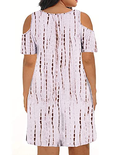 Image of Kancystore Women's Plus Size Summer Dresses Short Sleeve Casual T-Shirt Swing Dress with Pockets