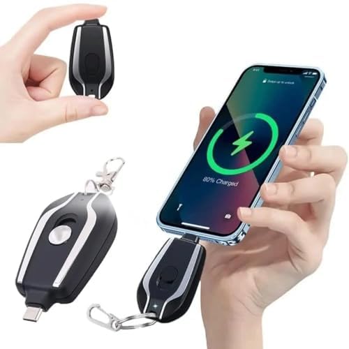 Tryakshaay Emergency Charger Keychain - Fast 1500mAh Finger Charging, Key Ring Phone Charger for All Smartphones, Travel-Compatible C-Type Pin (B0DGLKBMKJ) Amazon Price History, Amazon Price Tracker