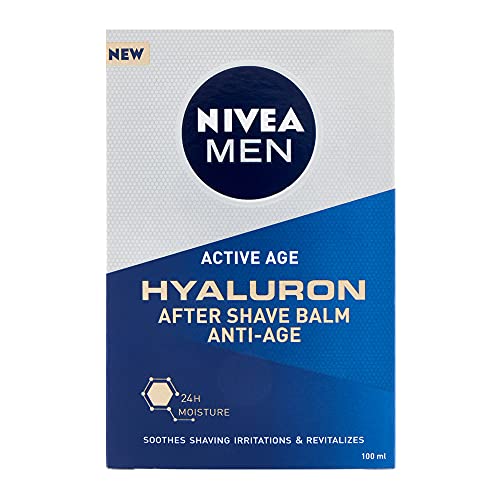NIVEA MEN Hyaluron Bálsamo After Shave Antiedad con Ácido Hialurónico (1 x 100 ml), bálsamo hidratante para calmar la piel tras el afeitado, bálsamo facial refrescante