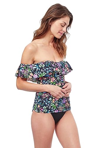 Profile by Gottex Women's Standard Flora Off The Shoulder Ruffle Tankini2