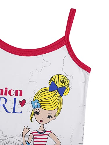 Image of BODYCARE Kids Girls Vest White Colored | 100% Cotton| Skin Friendly Lightweight Sleeveless Design Pack of 3 Print