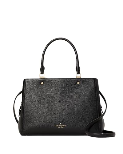 kate spade new york Leila Pebbled Leather Medium Triple Compartment Satchel, Black