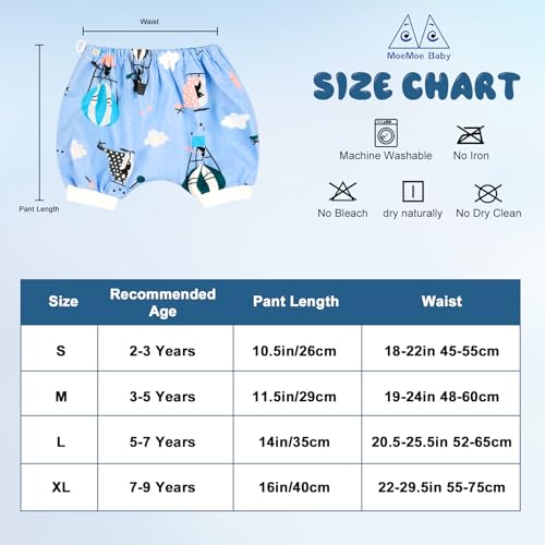 Image of MOEMOE BABY Bedwetting Diaper Pants Absorbent Potty Training Shorts 2 Pack | Reusable & Breathable for Small Accidents,2T-10Y