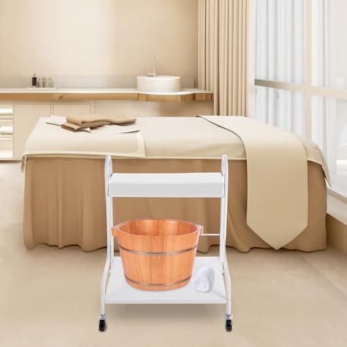 Carrito portatil para spa de pies blanco con ruedas miniatura 5