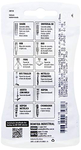 Bucha Frog P Com Parafuso Fenda Phillips Cabeça Panela Para Chapa Drywall 12.5 Mm - 2 Unid. - Cartel