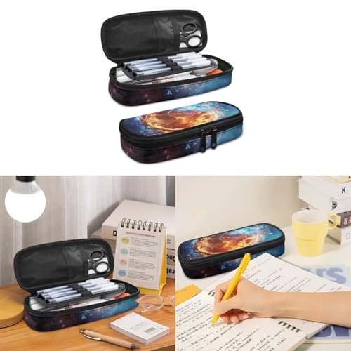 Fire Basketball Backpack for School Boy with Lunch Bag Pencil Case and Zipper Book Cover Laege Capacity Backpacks Set 4 in 1 Birthday Gifts for Sons3