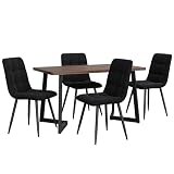 Juego de comedor (5 piezas): Disfrute de comidas agradables con nuestro moderno juego de comedor, que consta de una elegante mesa y cuatro cómodas sillas.