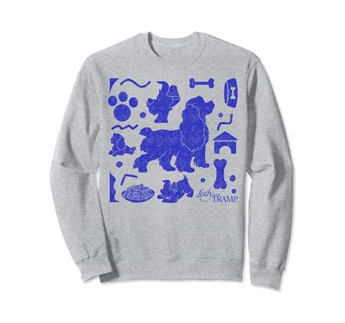 Sweatshirt Disney Lady And The Tramp pull imprimé col rond pour homme et femme