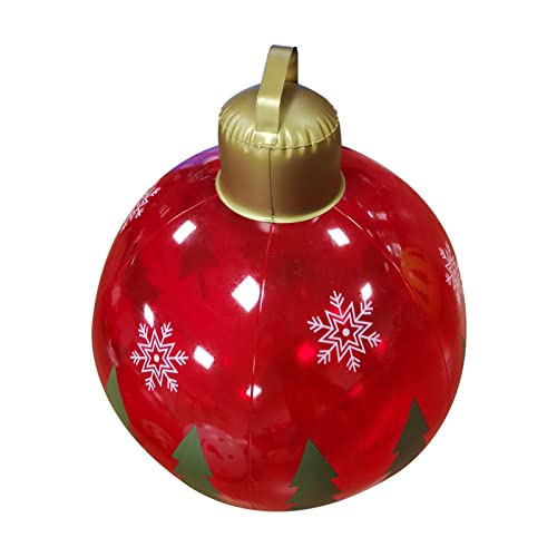 Grebest Giant Christmas Inflatable Ball Ornaments,23.62" Exquisite Pvc Balls Waterproof Multi-Colored Christmas For Holiday Outdoor Xmas Trees Decorations Clear One Size #TOP9