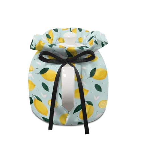 Image of Lemon Leave Tea Cosy, Stain Resistant Teapot Cozy Breakfast Warmer Insulation and Keep Warm, Tea Kettle Cover for Home Kitchen Thanksgiving Decor