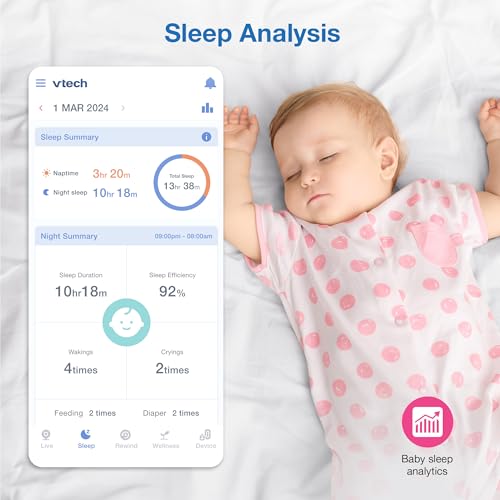 Vtech VC2105 1080P Fhd Over-The Crib Mount Smart Baby Monitor 5 Inch 720P Lcd Screen,Table Stand,Remote Access,Versatile Placement,Intelligence Detection thumb #10