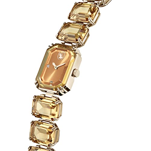 Image of Swarovski Millenia Watch, Octagon Cut Bracelet, Brown, Champagne Gold-Tone Finish