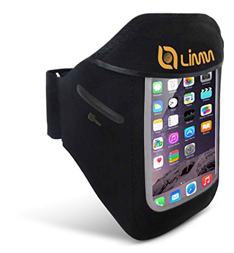 Limm Sport Armband for iPhone 7, iPhone 6s/6, Samsung Galaxy S6/S5 - Water and Sweat Resistant - Best for Running, Sports, Workouts, Cycling - Slim & Comfortable Like No Other