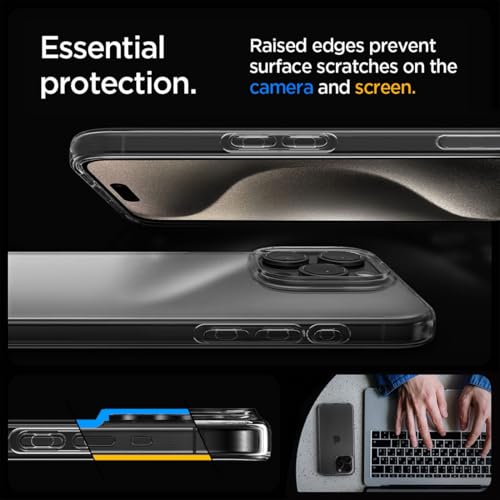 Image of Fashionury Crystal Clear Case for iPhone 16 Pro | Yellowing Resistance | Transparent TPU Silicone | Raised Camera Lips | Slim Transparent Cover