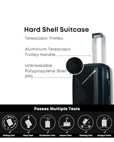 Image of CRUISE Mignight Trolley Bags Multi Set Offer | Hard Shell Expandable Suitcases | Cabin and Check-in Lightweight Luggage Bags for Travel (Set of 1, Midnight Black, Medium)