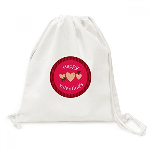 Sac de voyage en toile Rose Bonne Saint-Valentin avec cordon de serrage shopping