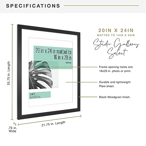 Mcs Studio Gallery 20X24 Matted To 16X20 Poster Frame Black Woodgrain thumb #2