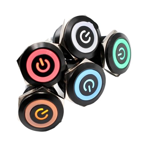 Bouton poussoir 22mm étanche noir pour la rénovation de votre van aménagé