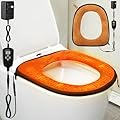 Dreyoo Heated Toilet Seat with Remote Control, Adjustable Temperature & Timer Settings, Electric Toilet Seat Warmer Pad with 3 Heat Levels & Auto Shut Off, 106" Power Cord