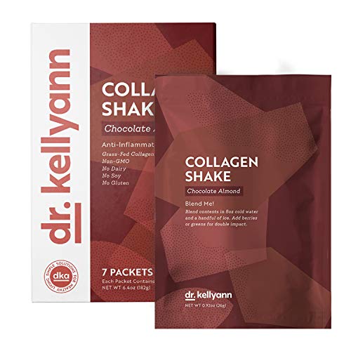 Keto Chocolate Almond Shakes - 100% Grass Fed Collagen Protein by Bone Broth Expert Dr. Kellyann - Gluten Free, Dairy Free, Soy Free, Non-GMO - Perfect for Keto, Paleo & Weight loss Diets (7 servings)