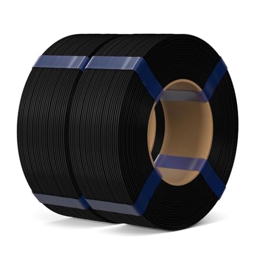 ELEGOO PLA Basic Refill Filament 1.75mm Black 2KG, 3D Printer Filament No Spool Dimensional Accuracy +/- 0.02mm, 3D Printing PLA for Reusable Spool Refilling
