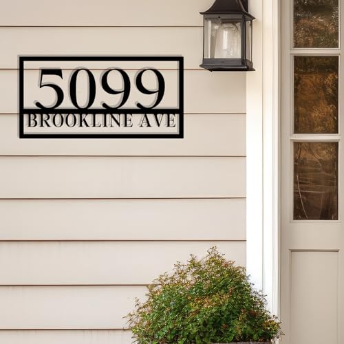 Image of Personalized House Number Custom Metal Address House Numbers Modern House Number Sign for Outside