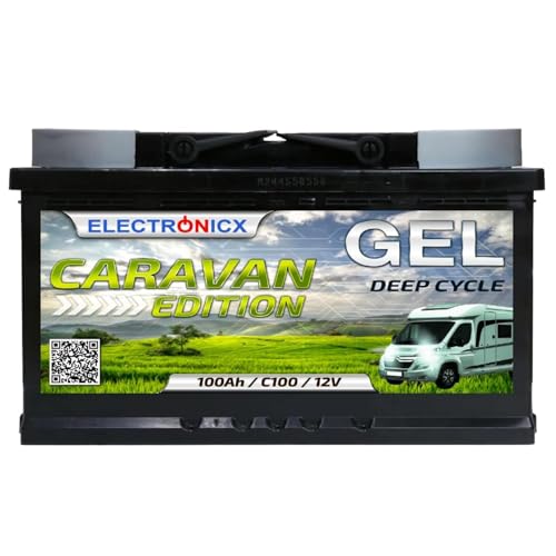 Batería GEL 12V 100Ah Ciclo Profundo – Sin Mantenimiento para Caravanas, Barcos, Autocaravanas, Casetas de Jardín, Sistemas Solares Off-Grid – Electronicx Caravan Edition