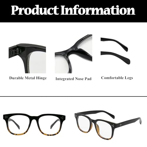 Image of LJCZKA Blue Light Blocking Glasses for Women Men Retro Square Frame Computer Gaming Glasses Anti Eyestrain Eyeglasses