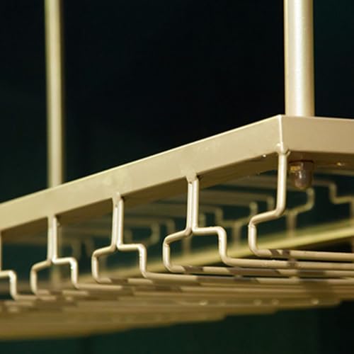 Support verres à vin plafond design suspendu élégant 80cm