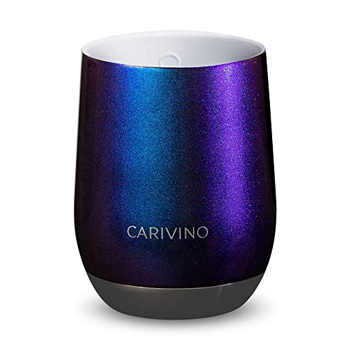 Carivino Luxury Wine Tumbler With Ceramic Interior, Genuine Cork Base & Tritan Lid, Advanced Stainless Steel Vacuum-Insulated With Copper Coating & Premium Metallic/Pearl Finish, 12 Oz, Element 115 #TOP2