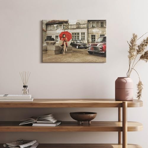 Impression sur toile voitures de la vieille école Wallfluent tableau d'art