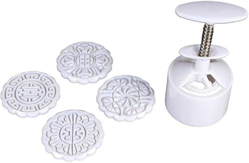 Sellos de pastel de luna de 3.53 oz, patrón tradicional, moldes de pastel de luna, moldes para festival, bricolaje, prensa de mano, cortadores de