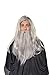 Halloween Cosplay Wizard, Sorcerer, Warlock Wig & Beard Set H0554 Grey