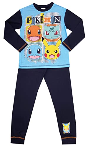 Pijama Pokémon Infantil Manga Larga, Pantalón Largo, Tallas 4 a 10 años