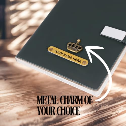 Image of ncgifts Personalized Notebook With Name | Customized Diary | Personalized Notebook A5 200 Ruled Pages Customized Diwali Daily Journal Diaries Diary Gifts for Men Women Friends, Family | Olive