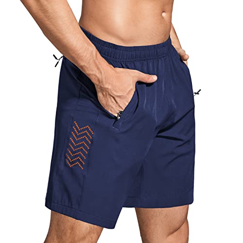 Mens Athletic Shorts 7 Inch Quick Dry Running Sports Shorts Lightweight Workout Gym Shorts Elastic Waist Shorts with Pockets2