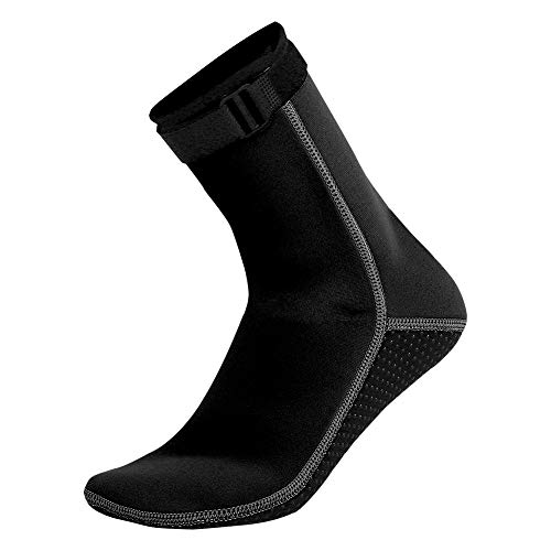 Jerliflyer Diving Socks, Neoprene Beach Water Socks Non Slip Snorkeling Swimming Young Men and Women for Swimming Diving 3MM Thickness(L-Black)