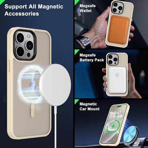 Image of MOCCA Magnetic Shockproof for iPhone 14 Pro Max Case,Light Gold