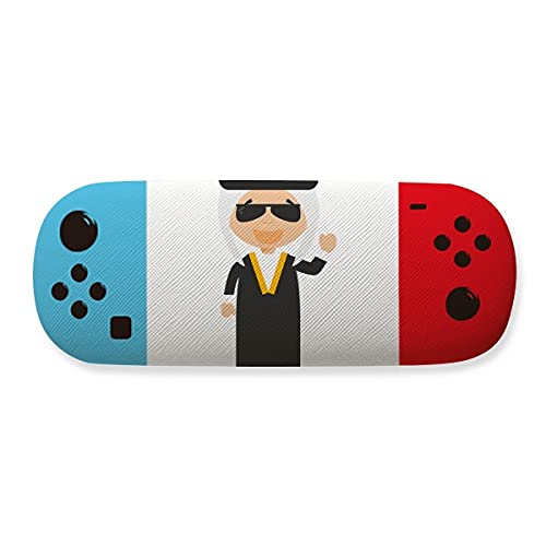 Étui de rangement pour lunettes motif dessin animé blanc compact