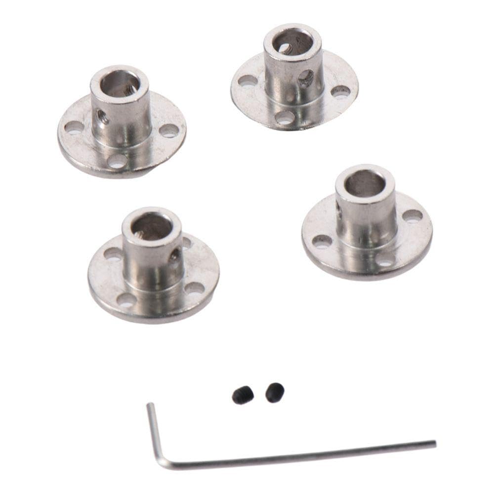 HOBBYIN 4 Pack 6.35mm Flange Coupling Connector,Rigid Guide Steel Model Coupler Accessory,Shaft Axis Fittings Support Coupler Shaft Coupling for DIY RC Model Motors
