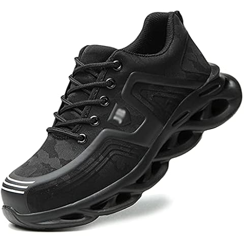 WCXTY Work Shoes Puncture Resistant Steel Toe Shoes Safety Shoes Industrial Needs Sporty Shoes Low Shoes Unisex (Color : White, Size : 8.5 UK) Cover