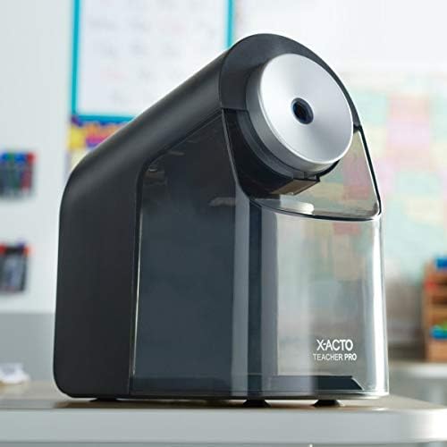 X-ACTO Pencil Sharpener | Teacher Pro Electric Pencil Sharpener, With Auto Adjust Dial, SafeStart Motor, SmartStop, Black, 1 Count