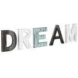 MyGift Rustic Wood Farmhouse Table Decor Dream Block Cutout Letters