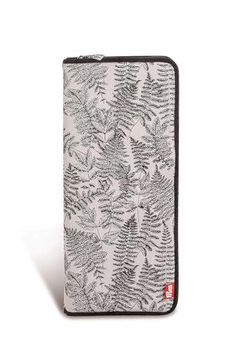 Prym Zippered Knitting Needle Case, Monochrome Leaves