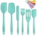 Aschef Lot de 6 Spatule Patisserie Silicone Antiadhésif avec Noyau Métal 5 Cuillères Doseuse Pinceau Spatule Cuisine Professionnel sans BPA Résistant la Chaleur 230°C pour Cuisson Gâteaux Crêpes Vert