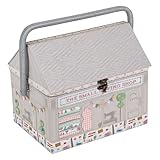 Hobby Gift Sewing Shop Sewing Box Craft Storage Basket with Handle Internal Accessories Tray for Sewing Knitting and Hobby Supplies
