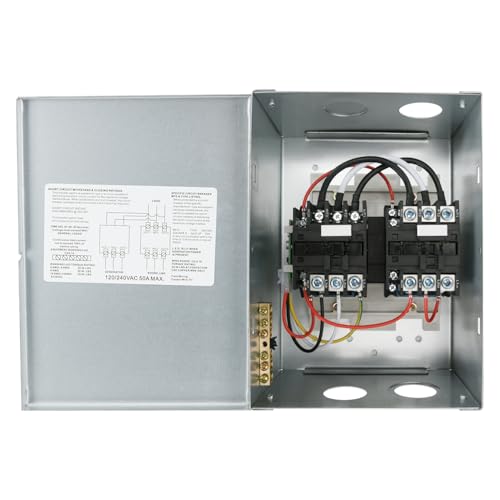 50 Amp Automatic Transfer Switch for RV Speedboats Camping Van, 120/240 VAC 50Amp Dual Protection
