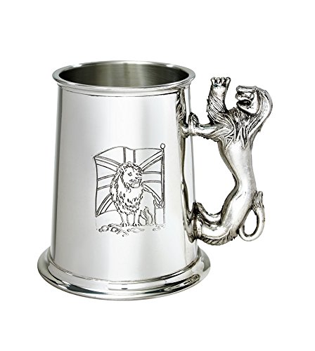 Wentworth Pewter- Union Jack Lion Handle 1 pint pewter Tankard