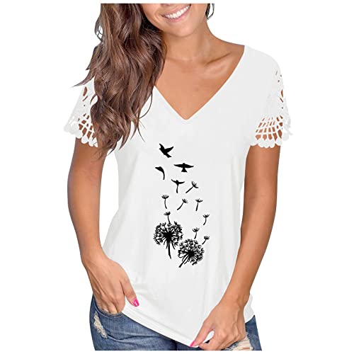 Chemise Femme Bouton Oversize Easter Chemise Coton Imprimée De Plage Bouffant Chemisier Femle Manche Courte Col Rond Chic Comfy Blanc Cover