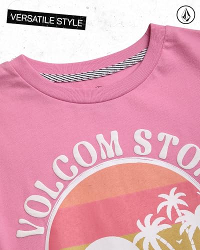 Image of Volcom Girls Shirts - Casual Crewneck Short Sleeve Graphic Tee Trendy Tops - Breathable Girls Summer Clothes